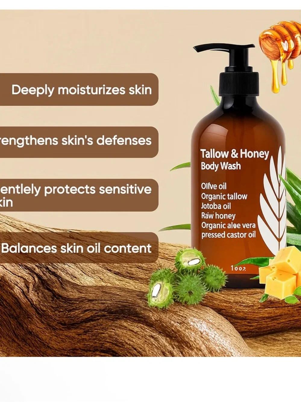 Tallow & Honey Body Wash – 10 OZ